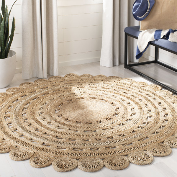 Ophelia & Co. Round Salerna Solid Color Handmade Flatweave Jute/Sisal